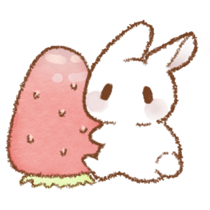 Strawberry Bunny Die-cut Sticker