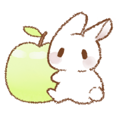 Apple Bunny Die-cut Sticker